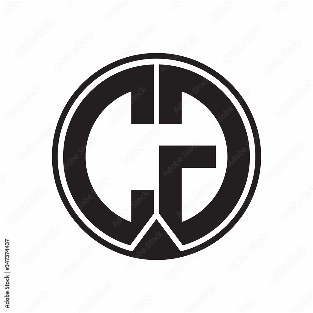 CG Logo monogram circle with piece ribbon style on white background CG Logo monogram circle with piece ribbon style on white background