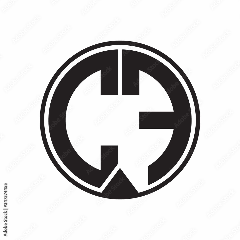 CF Logo monogram circle with piece ribbon style on white background CF Logo monogram circle with piece ribbon style on white background