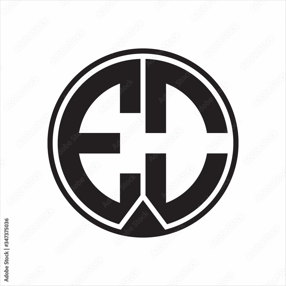 EO Logo monogram circle with piece ribbon style on white background EO Logo monogram circle with piece ribbon style on white background