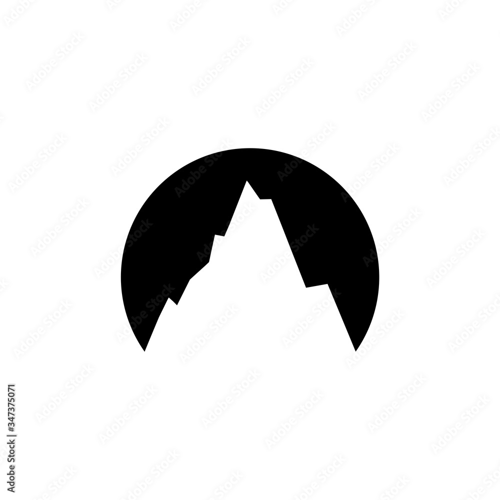 Mountains logo design isolated on white background Mountains logo design isolated on white background