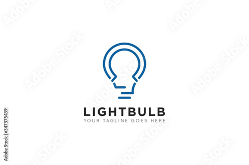 Creative idea bulb logo and icon vector illustration design template