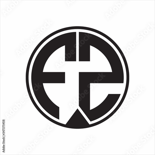 Free Download FZ Logo monogram circle with piece ribbon style on white background - GFXLoad