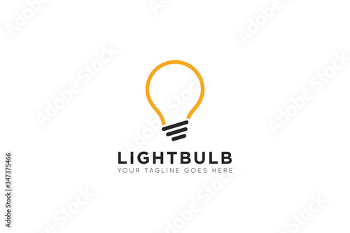 Creative idea bulb logo and icon vector illustration design template