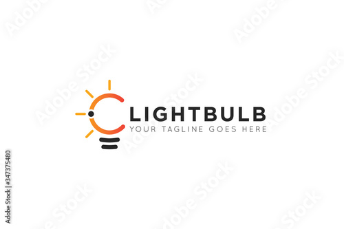 Creative idea bulb logo and icon vector illustration design template