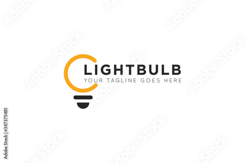 Creative idea bulb logo and icon vector illustration design template