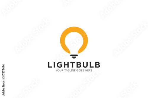 Creative idea bulb logo and icon vector illustration design template