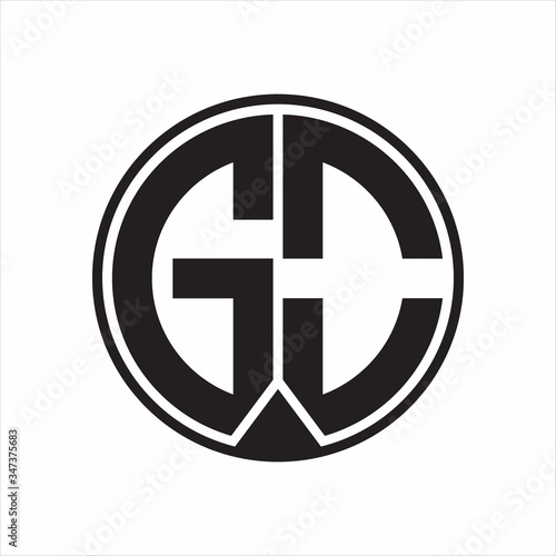 Free Download GO Logo monogram circle with piece ribbon style on white background - GFXLoad