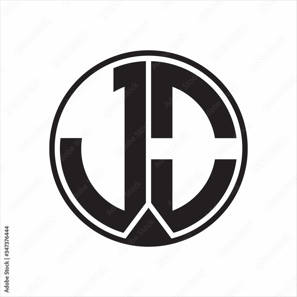 JO Logo monogram circle with piece ribbon style on white background JO Logo monogram circle with piece ribbon style on white background