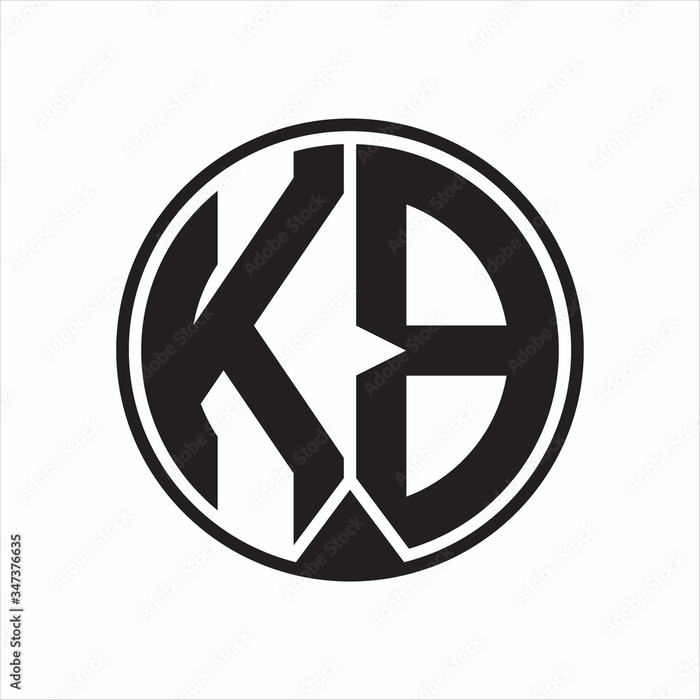 KB Logo monogram circle with piece ribbon style on white background KB Logo monogram circle with piece ribbon style on white background