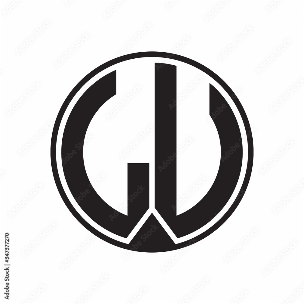 LU Logo monogram circle with piece ribbon style on white background LU Logo monogram circle with piece ribbon style on white background