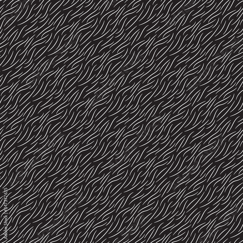 Fur texture wild animal skin black white seamless pattern