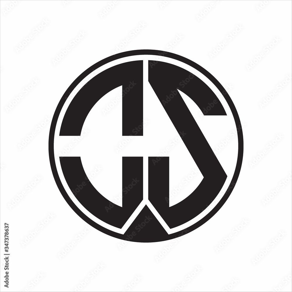 OS Logo monogram circle with piece ribbon style on white background OS Logo monogram circle with piece ribbon style on white background