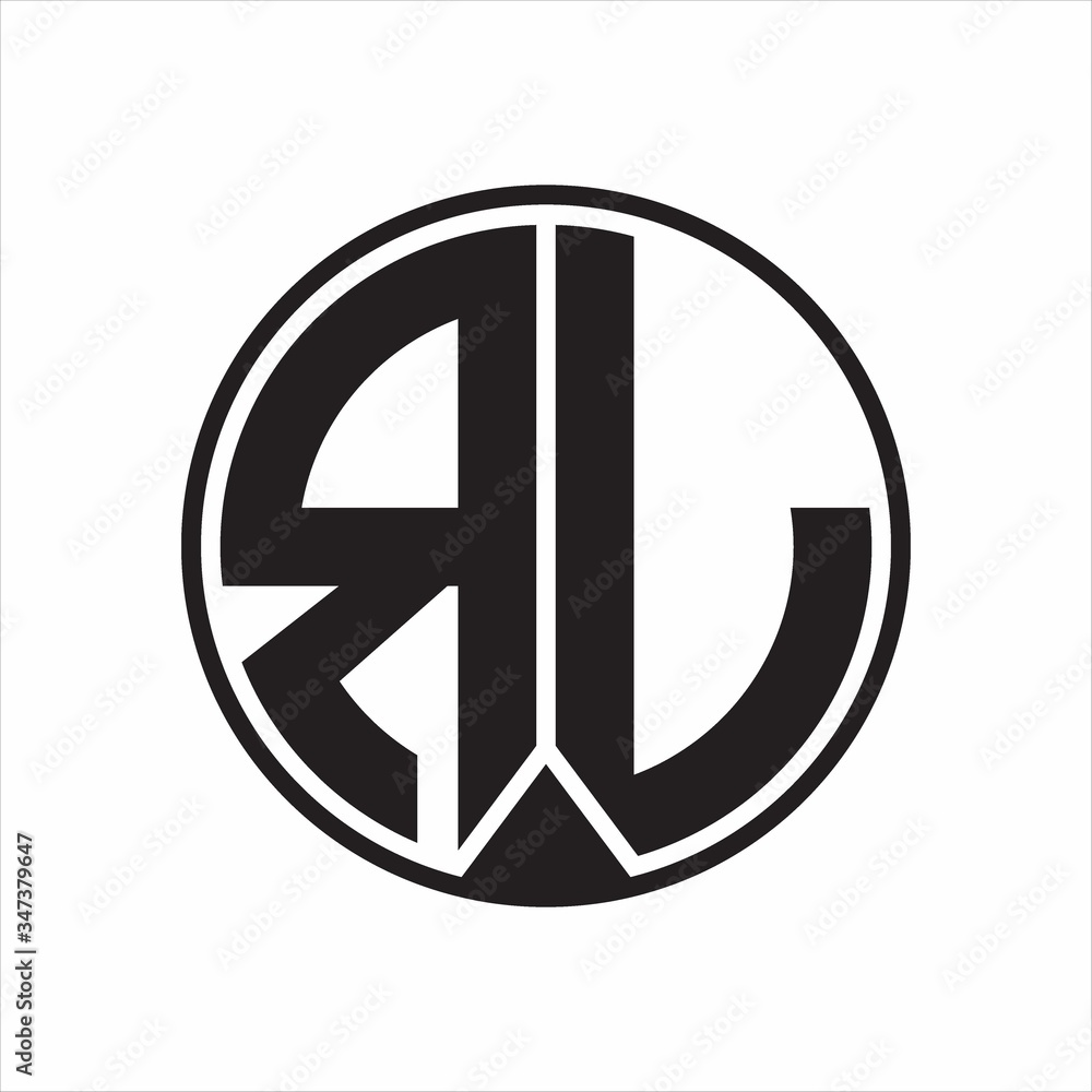RL Logo monogram circle with piece ribbon style on white background RL Logo monogram circle with piece ribbon style on white background