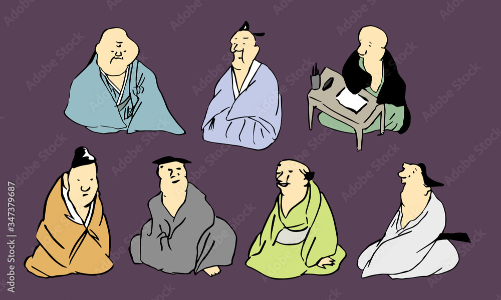 着物を着た日本人の坊主たちのイラスト Ilustracion De Stock Adobe Stock