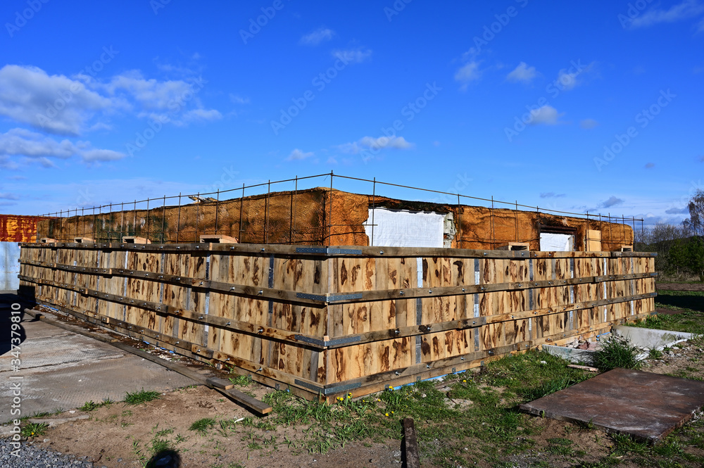 Photo of concrete formwork outdoors Photo of concrete formwork outdoors