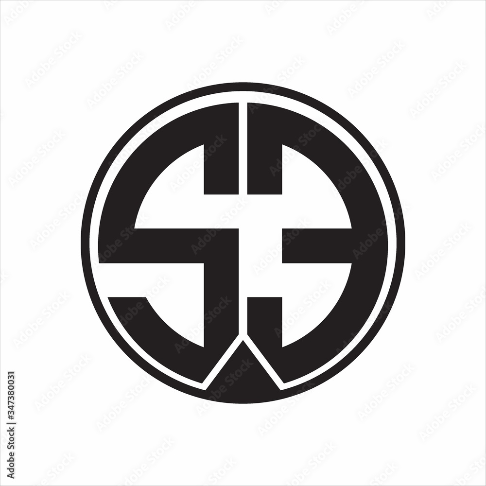 SE Logo monogram circle with piece ribbon style on white background SE Logo monogram circle with piece ribbon style on white background