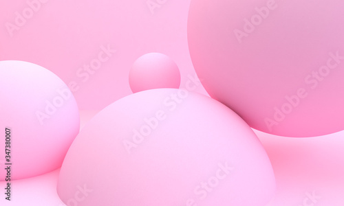 Pink sphere 3d abstract style background. Concept : poster, advertising ,cover design, book design, cd cover, flyer, web disign backgrounds. © Kanyarat
