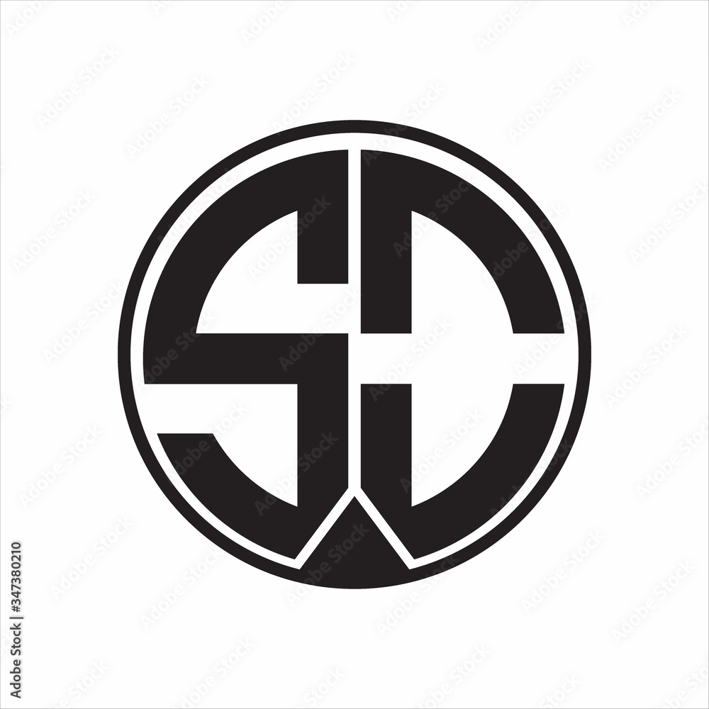 SO Logo monogram circle with piece ribbon style on white background SO Logo monogram circle with piece ribbon style on white background