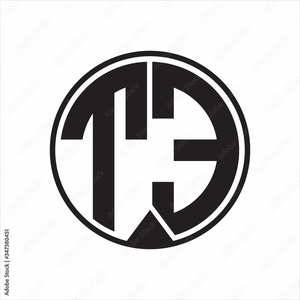 TE Logo monogram circle with piece ribbon style on white background TE Logo monogram circle with piece ribbon style on white background