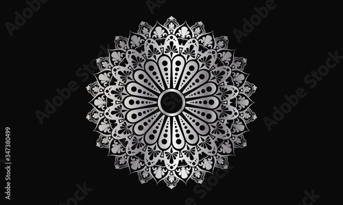 uxury islamic geometric mandala in Silver color © VectStore