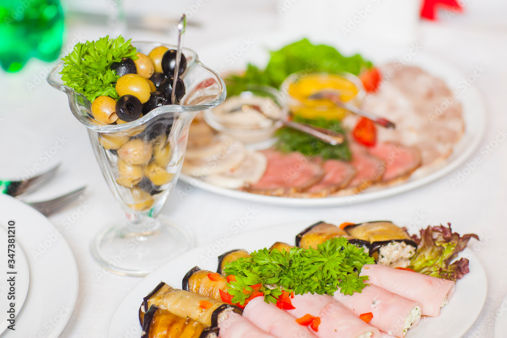 cold cuts on the festive table cold cuts on the festive table