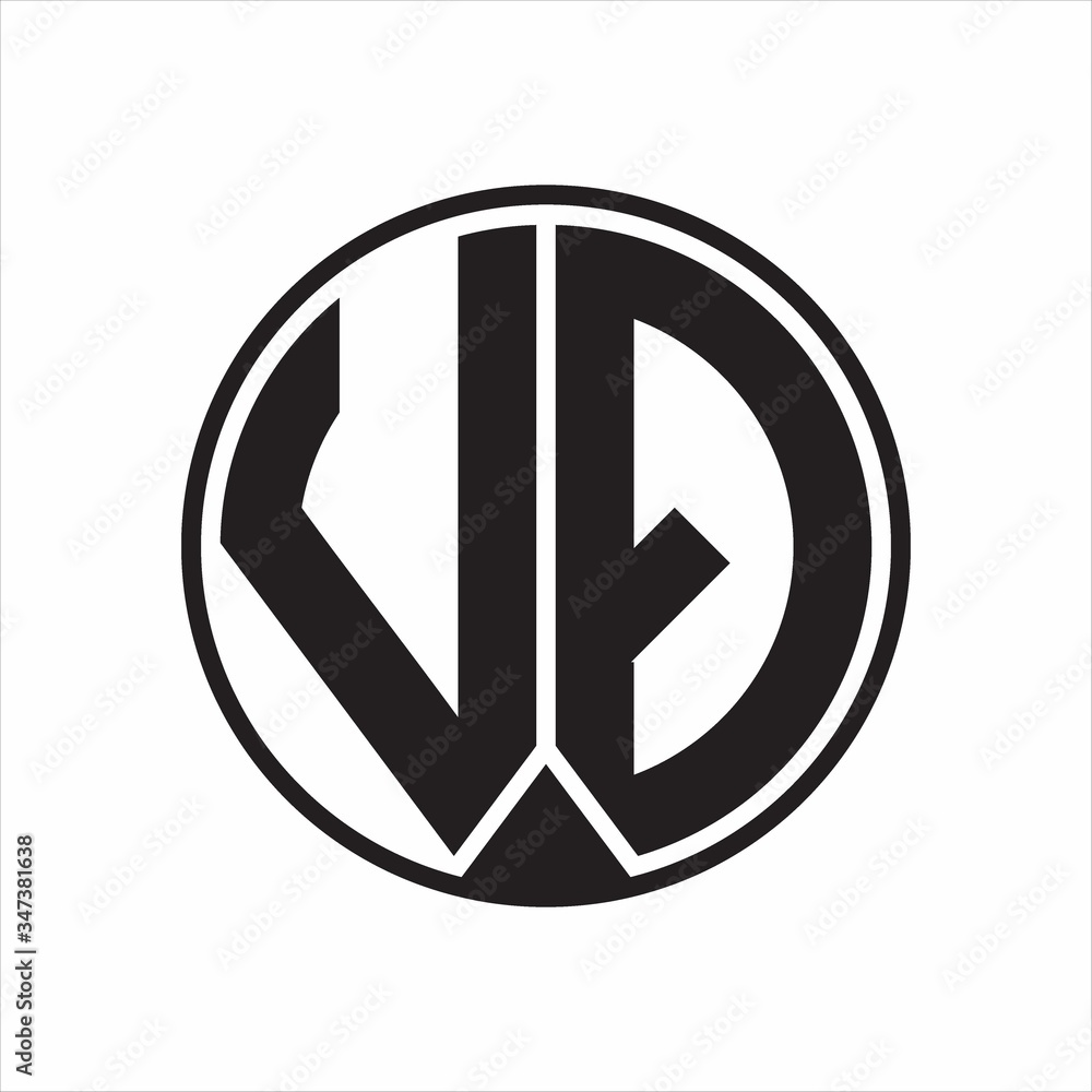 VQ Logo monogram circle with piece ribbon style on white background VQ Logo monogram circle with piece ribbon style on white background
