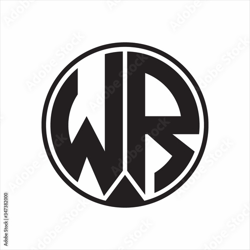 WR Logo monogram circle with piece ribbon style on white background
