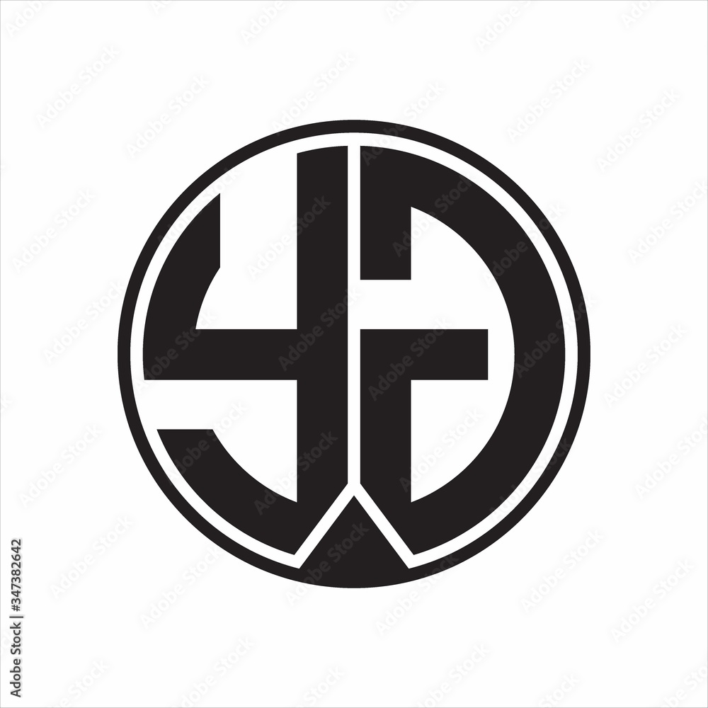 YG Logo monogram circle with piece ribbon style on white background YG Logo monogram circle with piece ribbon style on white background