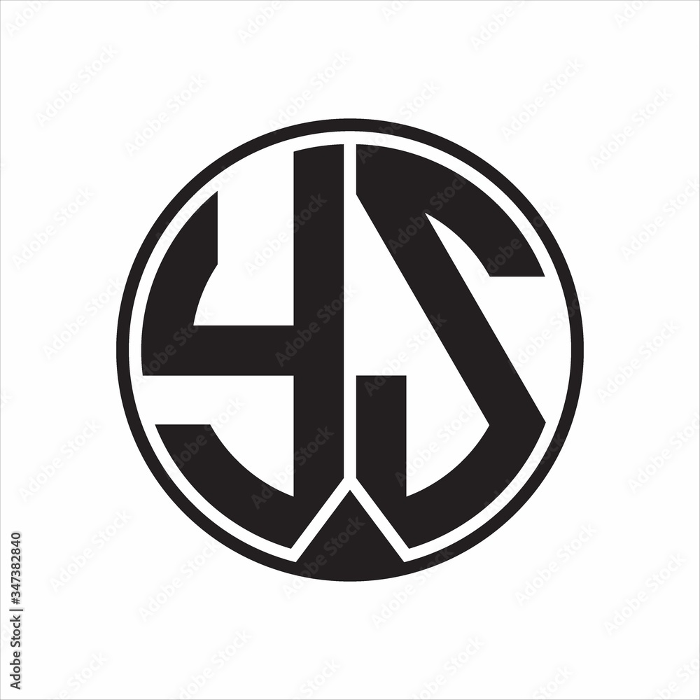 YS Logo monogram circle with piece ribbon style on white background YS Logo monogram circle with piece ribbon style on white background