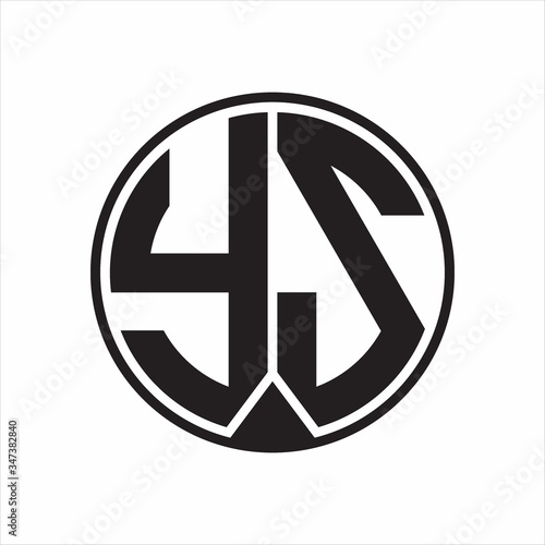 YS Logo monogram circle with piece ribbon style on white background