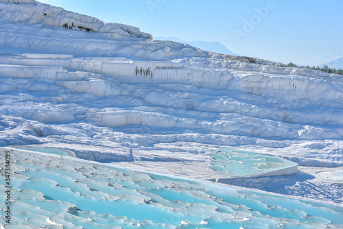 Pamukkale's tourist zone of quiet and calm time in turkey