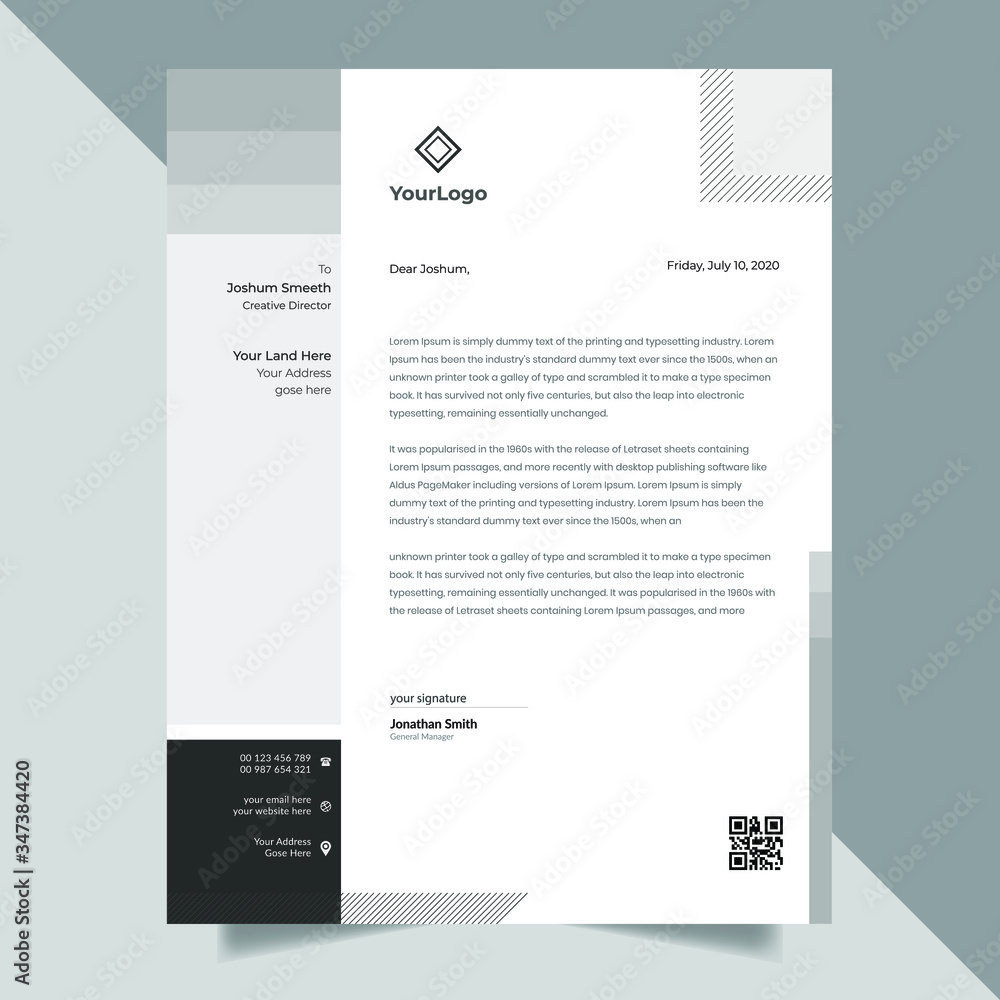 Obraz premium Modern Business Letterhead Design Template