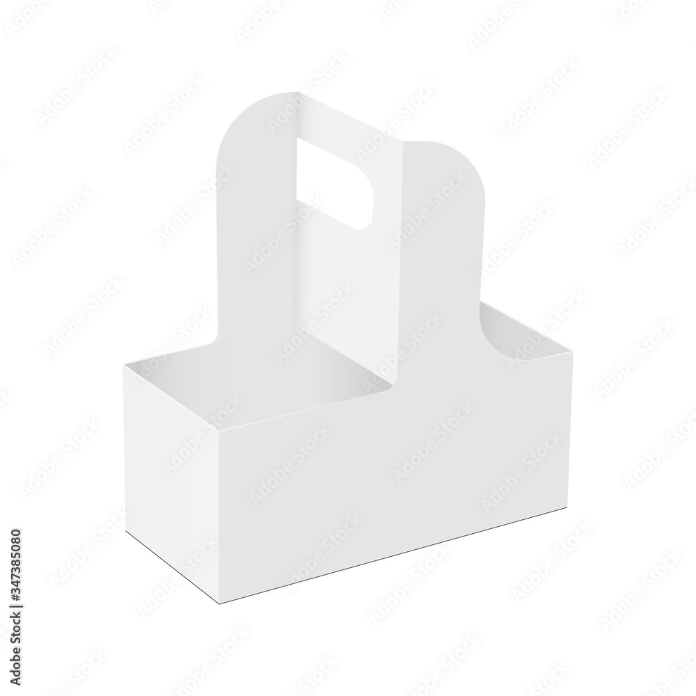 Vecteur Stock Coffee cup carrier, disposable cardboard paper cup holder