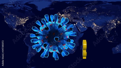 Wallpaper Mural Coronavirus impact on the global economy.Virus outbreak, Economic recession,3d rendered illustration of the earth. Torontodigital.ca