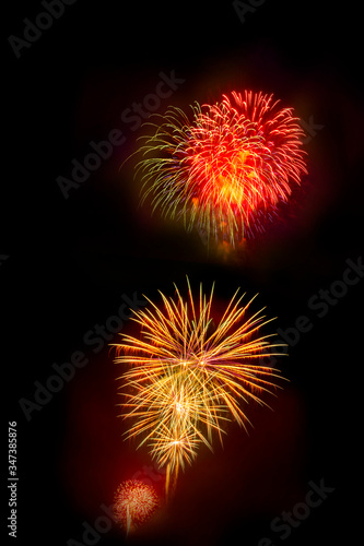 firework isolated display for celebration happy new year and merry christmas on black isolated background  fireworks new year