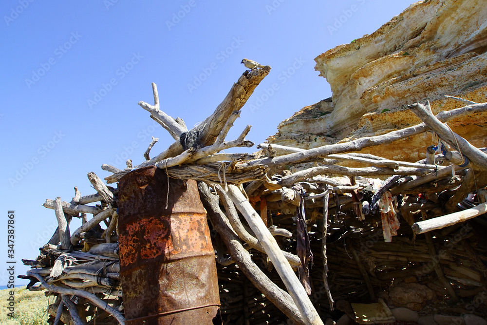 Cave man's nest house in Shuab beach,  Socotra island, Yemen.