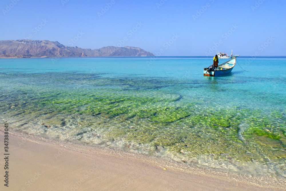 The most beautiful beach named Shuab Beach in Socotra island, Yemen.