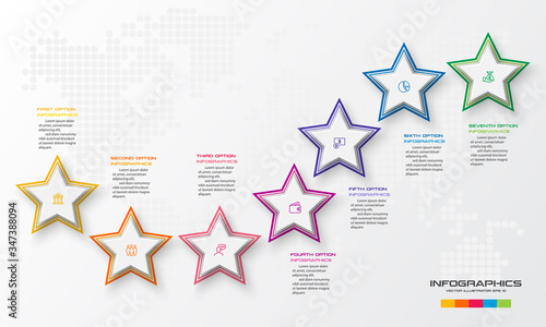 Vector star for infographic,Business concept with 7 options.