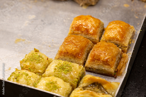 Baklava pastry dessert.