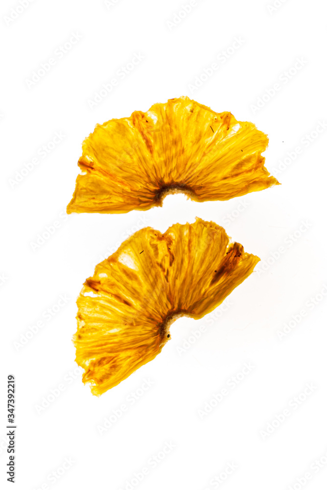 fruit chips on the white background