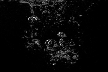Water bubble on a black