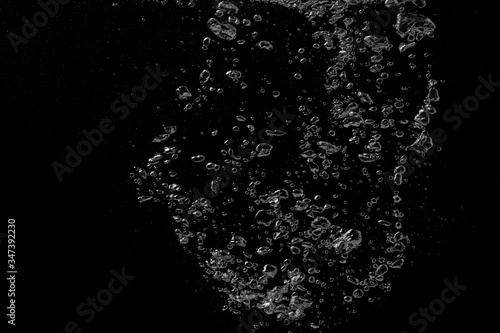 Water bubble on a black