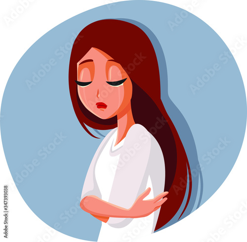 Sad Depressed Woman Crying Alone