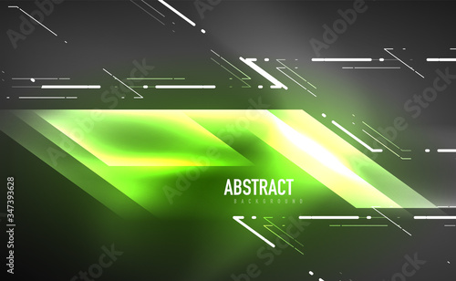Dynamic neon shiny abstract background. Trendy abstract layout template for business or technology presentation, internet poster or web brochure cover, wallpaper