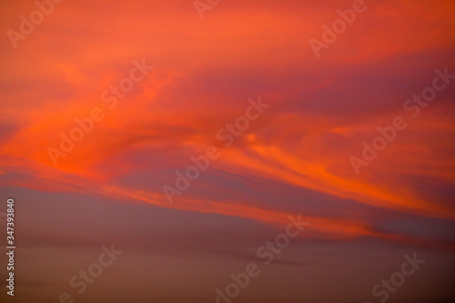 abstract background view of the colorful twilight sky.In the evening, the colorful changes (pink, orange, yellow, purple, sky) merge into the beauty of nature © bangprik