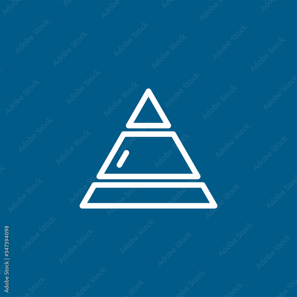 Pyramid Line Icon On Blue Background. Blue Flat Style Vector Illustration Pyramid Line Icon On Blue Background. Blue Flat Style Vector Illustration
