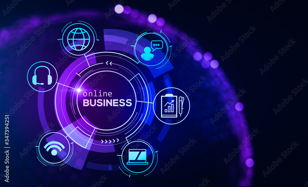 Obraz premium Global online business digital HUD interface