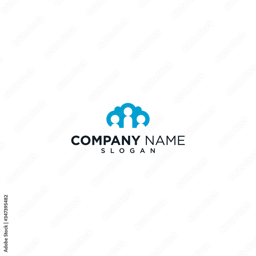 cloud people logo shape blue cloud people logo shape blue