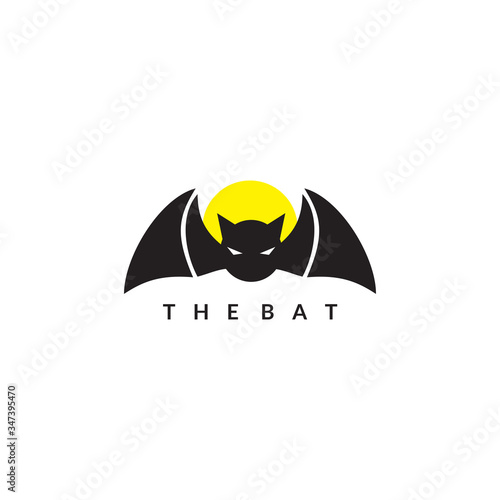 Illustration of black bat vector logo design