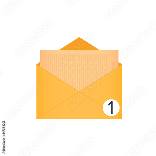 Email. Letter with a message  vector illustration